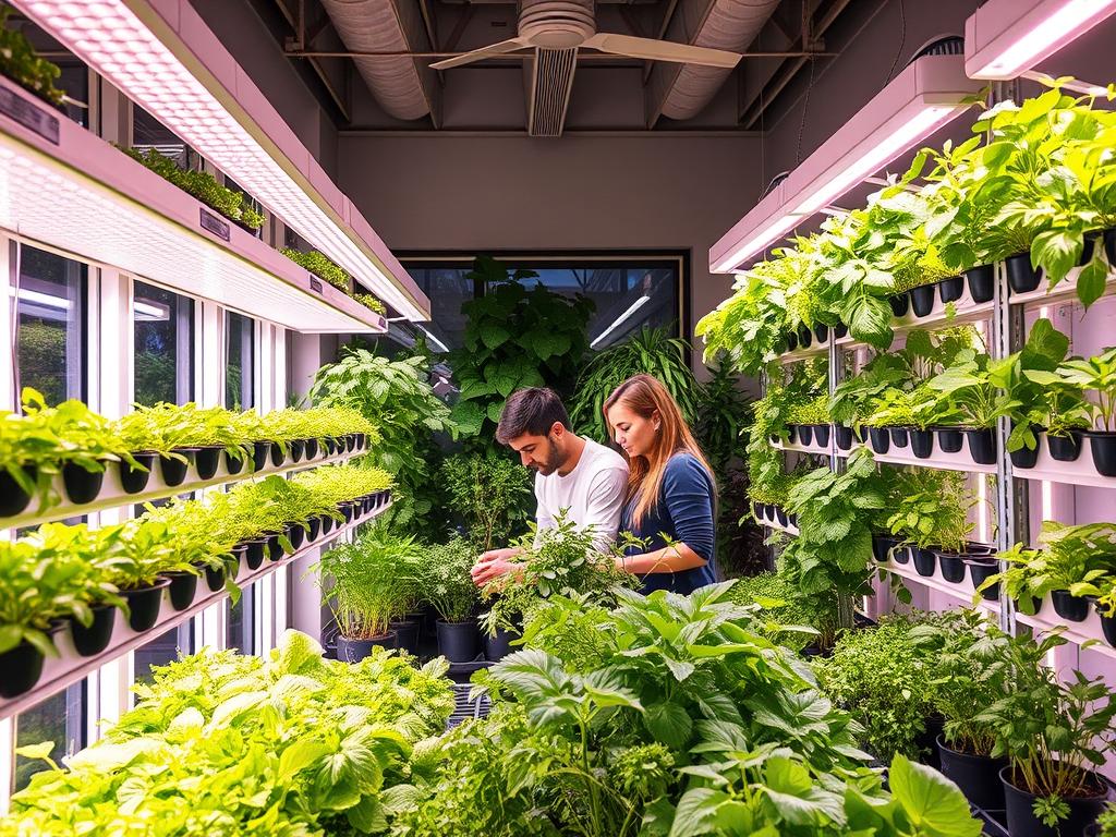 hydroponic plants setup